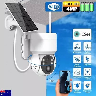 Solar Security IP Camera Battery Powered Outdoor Wireless WiFi CCTV PTZ Camera • $69.95