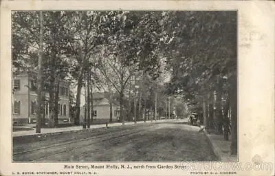 Mount HollyNJ Main StreetNorth From Garden Street Burlington County Postcard • $9.99