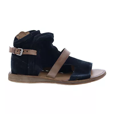 Miz Mooz Finney 279011 Womens Black Suede Hook & Loop Strap Sandals Shoes 6 • $25.99