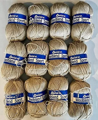 VTG LOT OF 12 NEW ARLAINE WOOL BLEND Yarn 50g Acrylic Wool Color # 25 82203 • $44.95