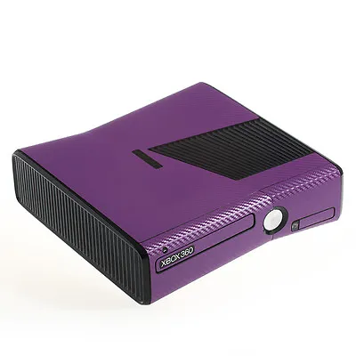 Textured Purple Carbon Fibre Effect XBOX 360 Slim Decal Skin Sticker Cover Wrap  • £11.99