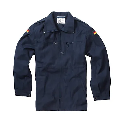 German Army Shirt Original Military Navy Blue Work Long Sleeve Zip Light Jacket • $30.90