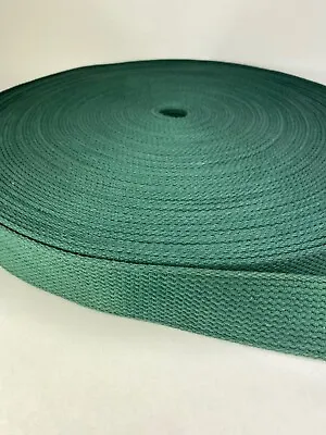 11 Feet Of 1 1/2 Inch Wide HUNTER GREEN Cotton Belt Webbing Fashion LAST ONE • $13.99