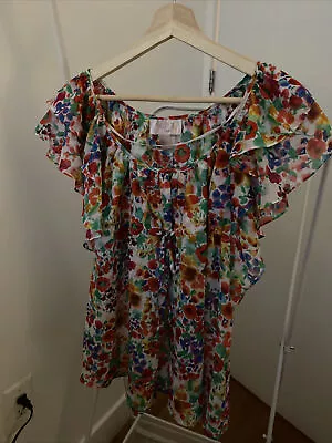 H&m Summer Spring Floral Flutter Sleeve Blouse - The Garden Collection • $15