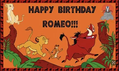 Lion King Birthday Banner Personalized 5ft X 3 Ft VINYL NO WRINKLES U.S.A • $40