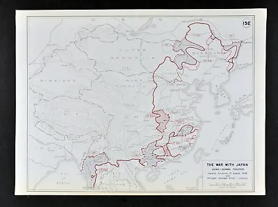 $12.50 • Buy West Point WWII Map War With Japan Burma China Hong Kong Korea Theater Aug. 1945