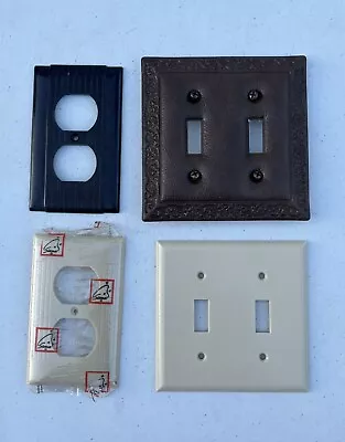 Vintage Switch PADDED & Bakelite Cover Plates -2 Ea Double Switch & Outlet • $10