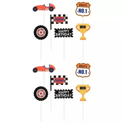  24 Pcs Racing Dessert Toppers Race Car Party Supplies Cupcake • £7.18