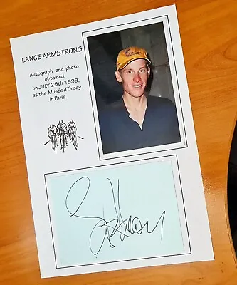 Lance Armstrong In Person 1999 Signed Card + Original Photo & Coa • £114.02