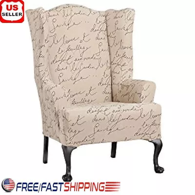 Modern T Cushion Wingback Chair Polyester Machine Washable Stretch Velvet Home • $104.40