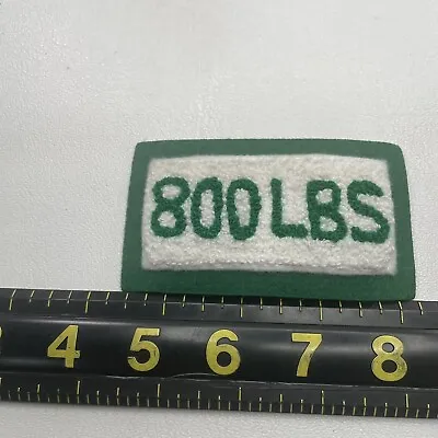 $12.95 • Buy Green On White 800 LBS Pounds Chenille Jacket Patch (Weightlifting) T038