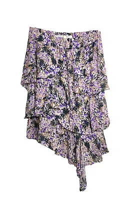 Isabel Marant Etoile Jeezon Cascading Ruffles Asymmetrical Floral Skirt Size 40 • $49