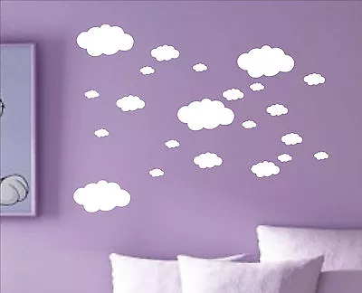 Set Of 22 X CLOUDS Cloud Decal Sticker Vinyl Wall Art Nursery Kids Child Room • £3.99