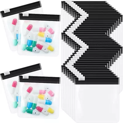 48 Pieces Pill Pouch Bags Zippered Pill Pouch Set Reusable Translucent Medicine  • $19.19