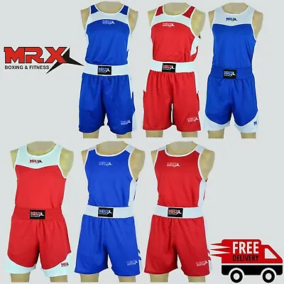 MRX Mens Boxing Jersey Trunk Tank Top Set Suit Shorts Fighting Kickboxing BJJ • $29.99