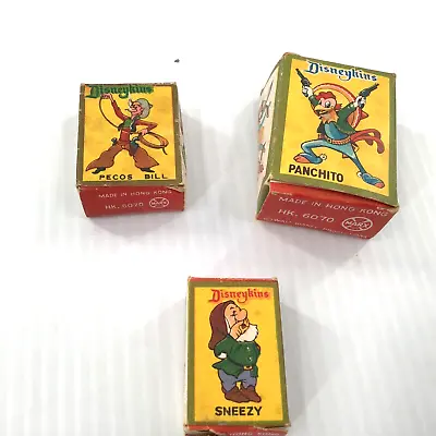 Vintage Marx Disneykins Panchito Pistoles  Pecos Bill Sneezy Original Boxes • $13.75