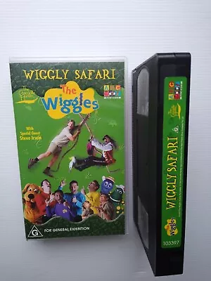 The Wiggles - WIGGLY SAFARI - ABC FOR KIDS - VHS TAPE - RARE - STEVE IRWIN • $10.95