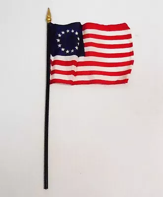 United States Of America  Betsy Ross  13-star USA US 4x6in Stick Flag Mini Desk • $9.90