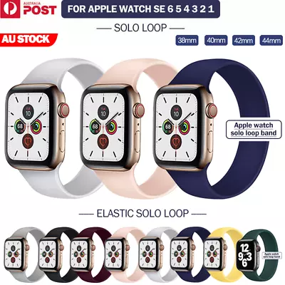 $9.99 • Buy For Apple Watch Band Series 8 7 41/45mm Solo Loop Silicone Elastic IWatch Strap