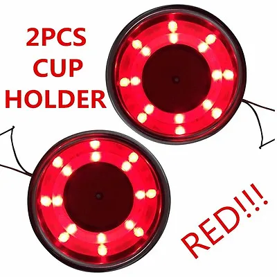 2PCS Stainless Steel Cup Drink Holder Red LED Built-in For Marine Boat Truck RV • $17.86