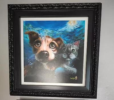 Michael Godard BFF Cat Dog  2023 Hand-signed & Embellished Giclee Painting Art • $1650
