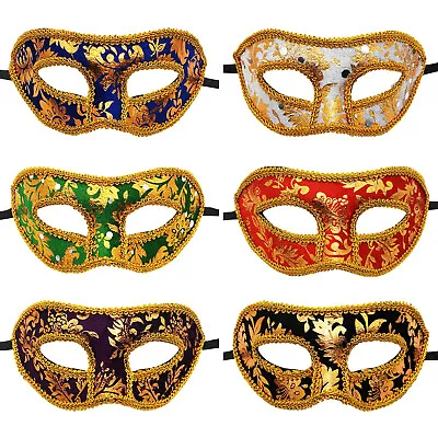 6Pcs Men's Venetian Masquerade Ball Eye Mask Mardi Gras Custume Party Halloween • $13.99