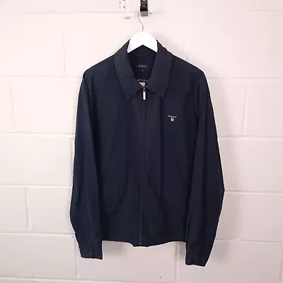 GANT Jacket Mens L Large Windcheater Bomber Windbreaker Collared Zip Black • £34.90