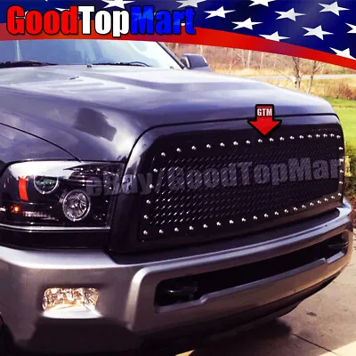 $145.58 • Buy For Dodge RAM 1500 2009 10 11 2012 1PC  Black Mesh Rivet Stud Grille Bolt On