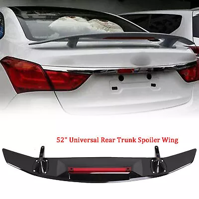 52  Universal Car Rear Spoiler Trunk Wing With Reflector Gloss Black Sport Style • $55.05