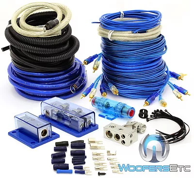 4 Gauge & 8 Gauge 2way Amp Power 3 Rca Wires 5000w Install Amplifier Kit 0 6 New • $89.99