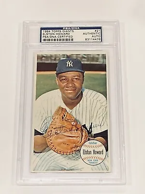 Elston Howard 1964 Topps Giants PSA/DNA Signed Autograph Card Auto Yankees #21 • $199.99