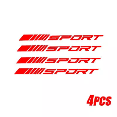 4PCS Red SPORT Style Car Rims Wheel Hub Racing Sticker Graphic Decal Strip Decor • $15.74