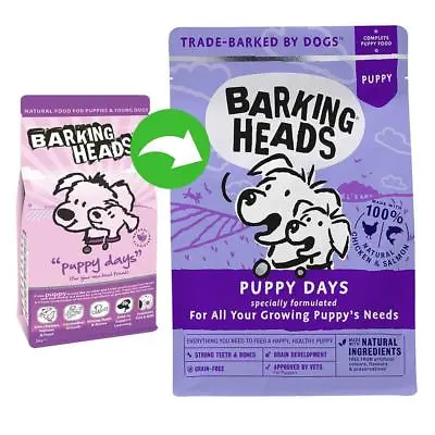 £19.98 • Buy Barking Heads Dry Dog Food Puppy Days Complete Natural Grain Free 2, 6 Or 12 Kg