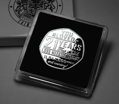 21st Birthday Silver Commemorative In Gift Case. Gift/Present 21 Years Keepsake • £11.99