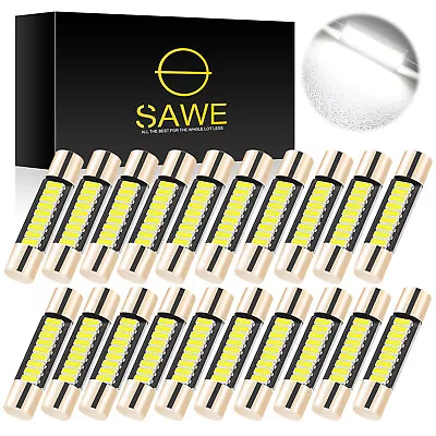 20x White T6 28MM 9SMD LED Bulb Car Vanity Mirror Light Sun Visor Fuse Lamp 6641 • $21.99