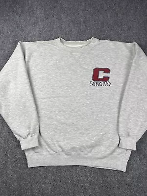 Vintage Cornell University Sweatshirt Adult Small Gray Crewneck Pullover 90s • $16.49