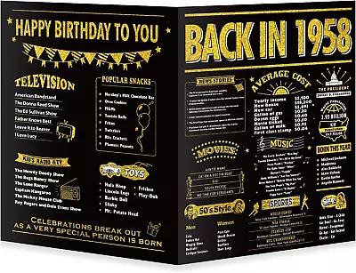 £12.18 • Buy 65th Birthday Card Gifts For Women Or Men, Happy And Funny 65 Year Old Birthday 