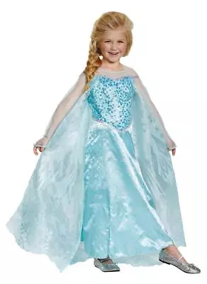 Girls Disney Frozen Movie Elsa Deluxe Dress & Tiara Costume Small Dg83189 • $16.02