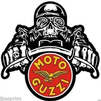Moto Guzzi Skull Helmet Italian Motorcycle Bumper Sticker Decal Made In Usa • $16.99