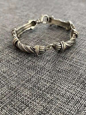 Vintage Signed KABANA Sterling Silver 14KT Bracelet 7.5” Stunning • $250