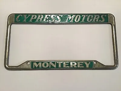 Cypress Motors Monterey License Plate Frame Dealership Vintage California • $49.72