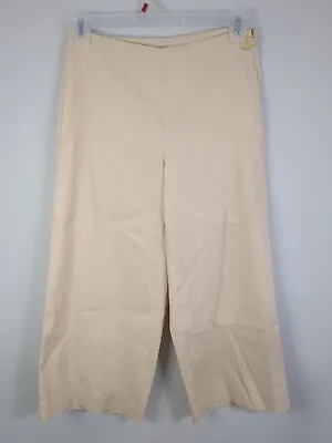 Vince Linen Pants Women's Size 2 Beige Linen Wide Leg Cropped • $20