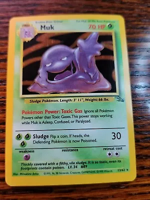 Muk - NM Near Mint Holo Rare - Vintage 1999 WotC 13/62 Fossil Set Pokemon Card • $11.99