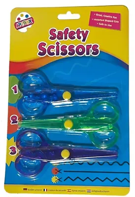 £2.99 • Buy Novelty 3pce Safety Scissors Stationery Kids Children Crafts Art School