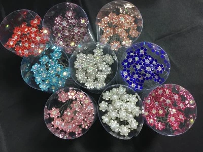 £3.99 • Buy PROMS.WEDDINGS.PARTIES.DIAMANTE FLOWER HAIR PINS.JEWELS.GEMS.20pk