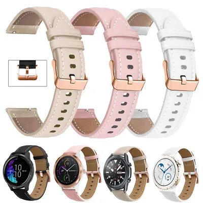 £7.99 • Buy Replacement Smart Watch Strap Leather Watchband Bracelet Wrist Band 20mm Belt