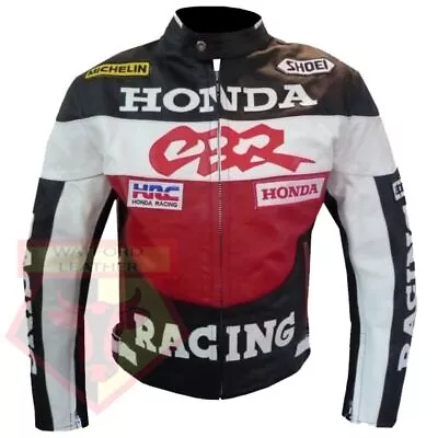 Honda Cbr Red Motorbike Removable Armoured Protection Cowhide Leather Jacket • £149.99