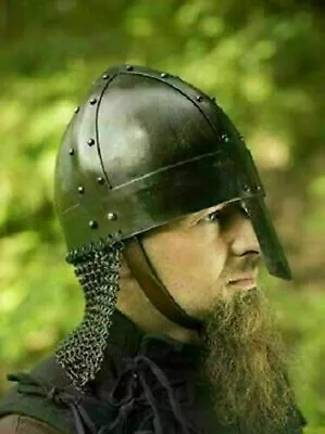 Medieval Viking Nasal Helmet Armor Reenactment Costume Sca Larp Role Play Helme • $79.23
