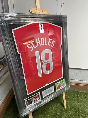Paul Scholes 2008 Champions League Signed Football Shirt Manchester United +COA • $92.14