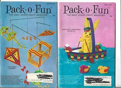 Vintage Pack-O-Fun Magazines Mar&Apr 1974 Lots Of Scrap Craft Projects • $7.89